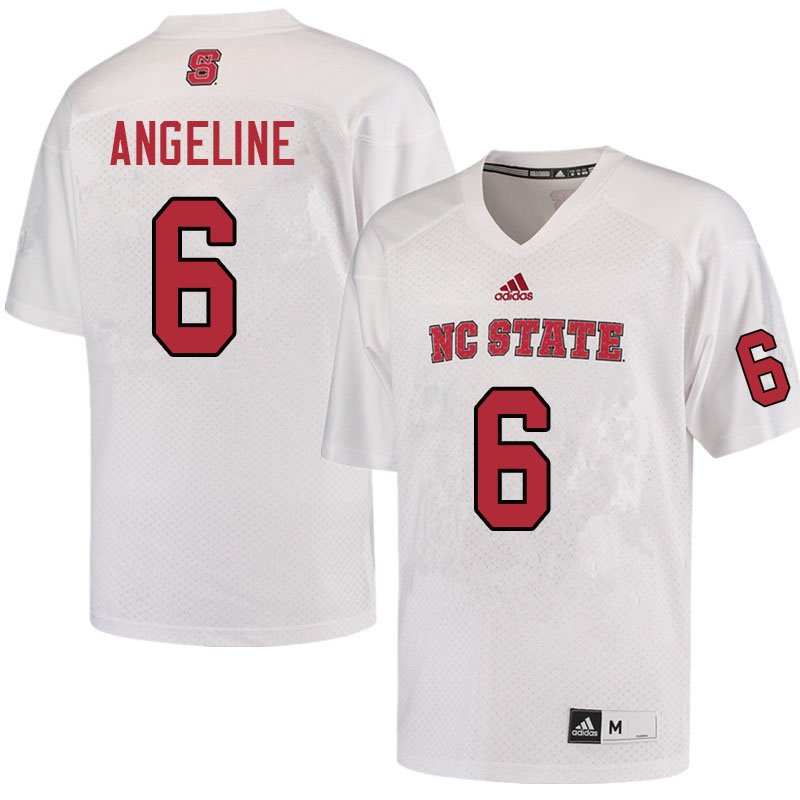 Men #6 Cary Angeline NC State Wolfpack College Football Jerseys Sale-White - Click Image to Close